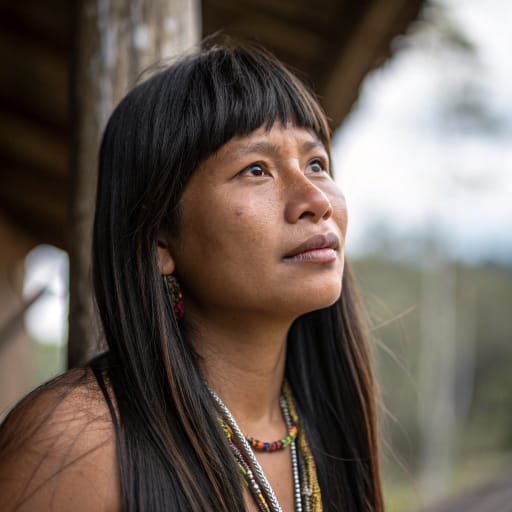 Machiguenga woman from The montaña and Amazon headwaters of southeastern Peru, chiefly the Urubamba and Manu basins in the departments of Cusco and Madre de Dios., related phenotype reference