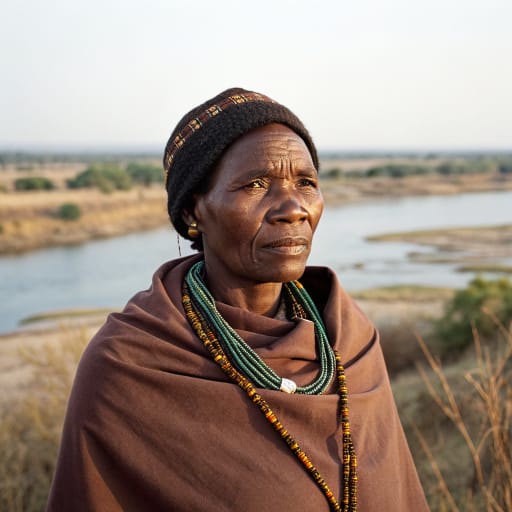 Mafwe woman from Zambezi Region (former Caprivi Strip) of northeastern Namibia, centered on Chinchimane and the Kwando and Linyanti river country, with Fwe-speaking communities across the Zambezi in Zambia, related phenotype reference