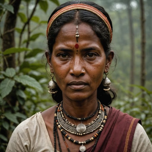Mahali woman from Chota Nagpur Plateau of eastern India (Jharkhand, West Bengal, Odisha), with communities in the tea districts of Assam and northern Bengal and in northwestern Bangladesh