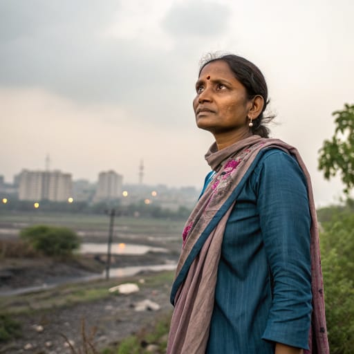 Mahar woman from Maharashtra, India, with large urban communities in Mumbai, Pune and Nagpur; smaller populations in Karnataka, Madhya Pradesh, Telangana and Chhattisgarh