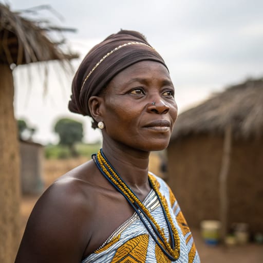 Mahi woman from Hill country of the Collines Department in central Benin, centered on Savalou, between the Fon heartland to the south and Yoruba-speaking areas to the east and north., related phenotype reference