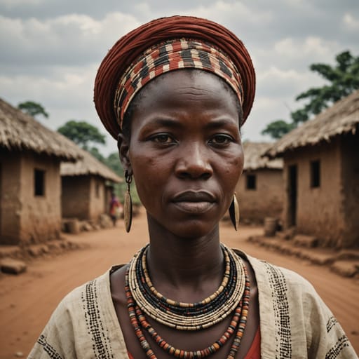 Maka woman from Upper Nyong (Haut-Nyong) division of Cameroon's East Region, around Abong-Mbang, Doumé and Nguélémendouka, with some villages in the Centre Region