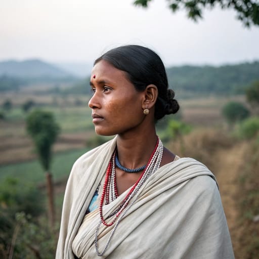 Mal Paharia woman from Rajmahal Hills and the Santhal Pargana division of Jharkhand, India, with smaller communities in neighboring West Bengal and Bihar