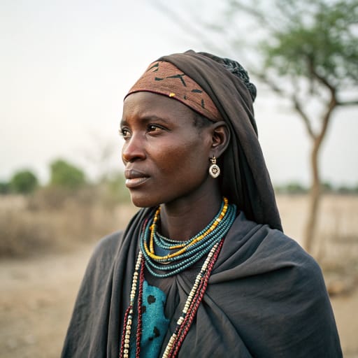 Mandara woman from The Mandara Mountains and adjacent plains of Far North Cameroon, centered on Mora, extending into Borno State, Nigeria, related phenotype reference