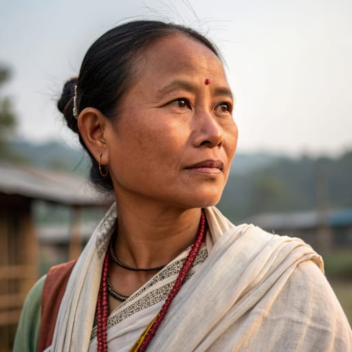 Manipuri Kshatriya woman from Imphal Valley, Manipur, India; communities in Assam (Cachar, Hojai), Tripura, the Sylhet Division of Bangladesh, and Myanmar, related phenotype reference