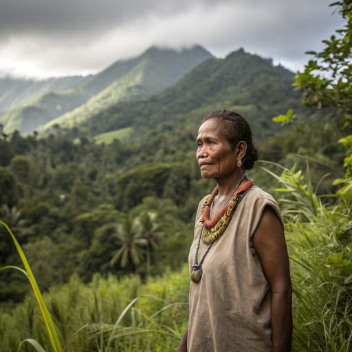 Manusela woman from Central and north central highlands of Seram Island, around the Manusela valley and Mount Binaiya, Maluku province, Indonesia