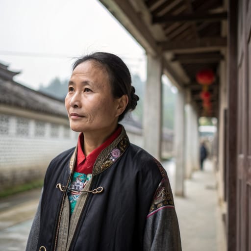 Maonan woman from Huanjiang and neighboring counties in northern Guangxi, China, with a related population in southern Guizhou.