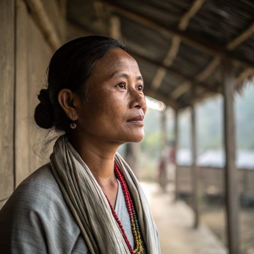 Mara (Lakher) woman from Mara Autonomous District (Siaha), southern Mizoram, India; Chin State, Myanmar — Southern Asia