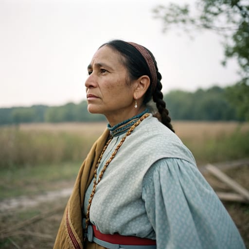 Mascouten woman from Prairie and river country of what is now southern Michigan, northern Indiana, Illinois and southeastern Wisconsin, United States, related phenotype reference