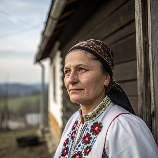 Matyó woman from Mezőkövesd, Tard and Szentistván in Borsod-Abaúj-Zemplén county, northeastern Hungary, at the southern foot of the Bükk hills, related phenotype reference