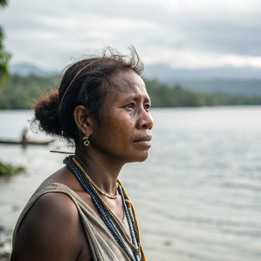 Maybrat woman from Central Bird's Head (Doberai) Peninsula around the Ayamaru Lakes, mainly Maybrat Regency, Southwest Papua province, Indonesia