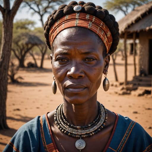 Mbanderu woman from Omaheke Region near Gobabis, eastern Namibia (and western Botswana)