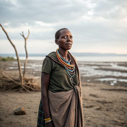 Mbugwe woman from Babati District, Manyara Region, northern Tanzania, on the Rift Valley floor near the southern end of Lake Manyara, related phenotype reference