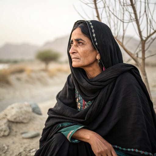 Med woman from Makran coast of Balochistan, Pakistan, and Sistan and Baluchestan, Iran, with communities in Karachi and in Gulf states such as Oman and the UAE