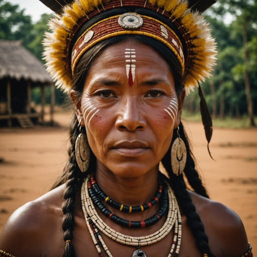 Mehinaku woman from Upper Xingu, Xingu Indigenous Park, Mato Grosso, Brazil