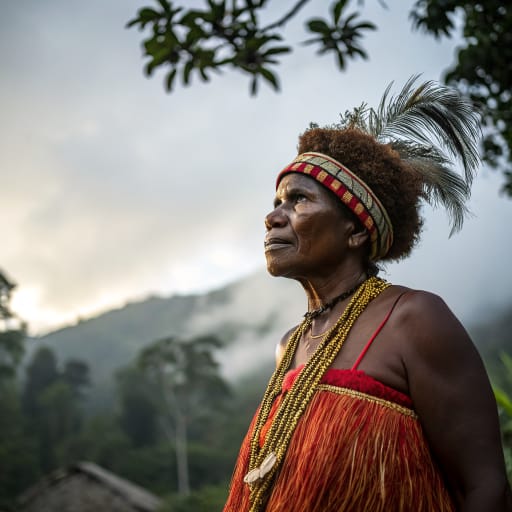 Melpa woman from Mount Hagen area, Western Highlands, Papua New Guinea — related phenotype reference