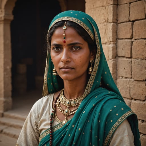 Meo woman from The Mewat region of northwestern India: Nuh district in Haryana, Alwar and Bharatpur districts in Rajasthan, and adjacent parts of western Uttar Pradesh, with a Partition era diaspora in Pakistan.