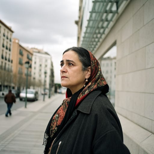 Mercheros woman from Spain, historically traveling across the central and northern interior, especially Castile; now mostly settled around Madrid, Barcelona and other cities, related phenotype reference