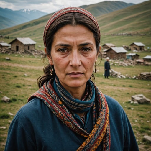 Meskhetians woman from Meskheti (Samtskhe-Javakheti), southwestern Georgia, on the Turkish border; deported 1944 and now scattered across Kazakhstan, Azerbaijan, Russia, Kyrgyzstan, Uzbekistan, Turkey, Ukraine and the United States