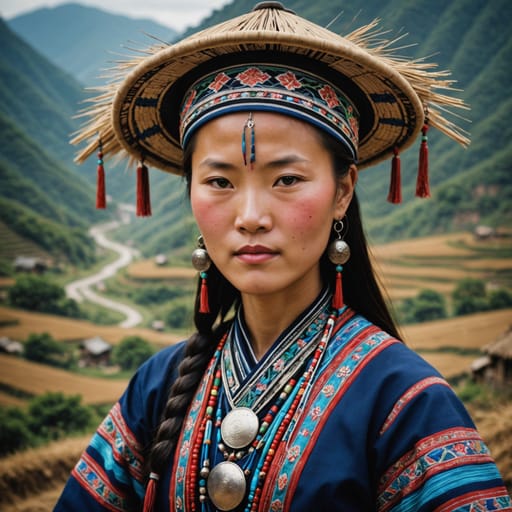 Miao woman from China (southwestern uplands) and cross-border Hmong