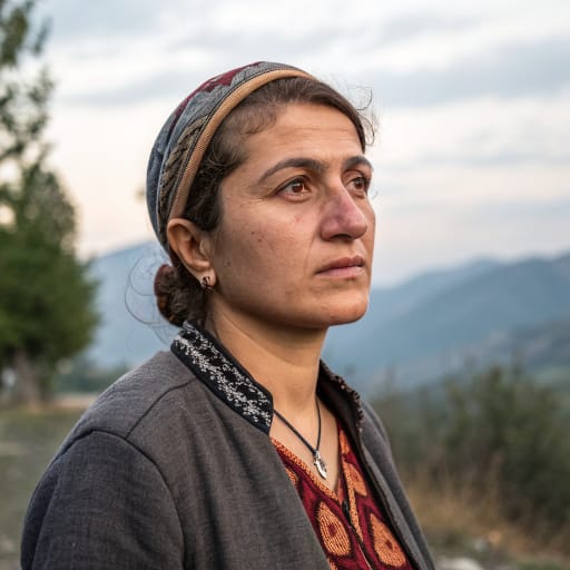 Mijaks woman from Reka region of the upper Radika valley in western North Macedonia, around Galičnik and Lazaropole near the Albanian border; large communities in Skopje and abroad, related phenotype reference