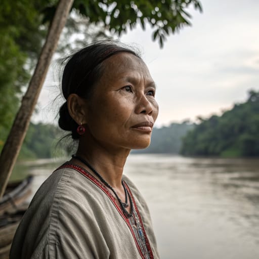 Minokok woman from Interior Sabah, Malaysian Borneo, along the upper Kinabatangan River system, chiefly in and around Tongod District, Malaysia