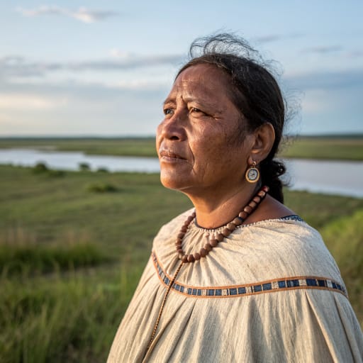 Minuane woman from Grasslands between the Paraná and Uruguay rivers, extending east across Uruguay into southern Rio Grande do Sul: today's Argentina (Entre Ríos), Uruguay and Brazil, related phenotype reference