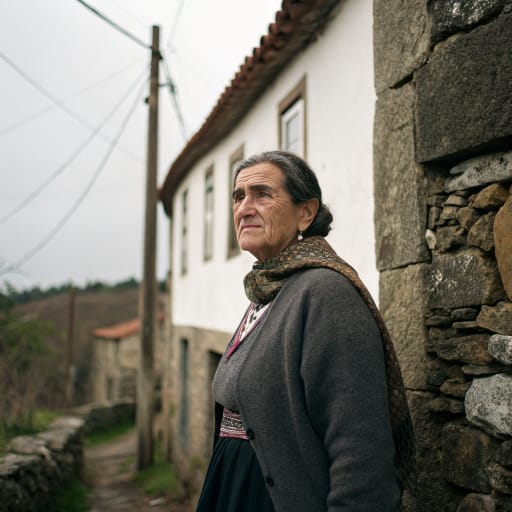 Mirandese woman from Terra de Miranda plateau in northeastern Portugal (Bragança District, Trás-os-Montes): Miranda do Douro and neighboring villages in Vimioso, along the Douro border with Spain, related phenotype reference