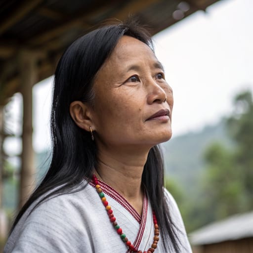 Mizo woman from Mizoram in northeast India, with related communities in Chin State, Myanmar and the Chittagong Hill Tracts, Bangladesh.