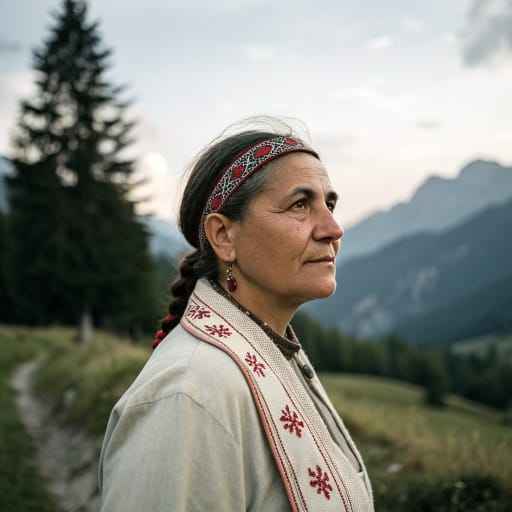 Mòcheni woman from Upper Fersina Valley (Bersntol, Valle dei Mòcheni), east of Trento in Trentino, northern Italy