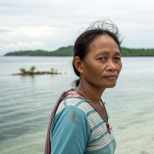 Molbog woman from Balabac Island, its surrounding islets and the southern tip of mainland Palawan, Philippines, with smaller communities on Banggi Island, Sabah, Malaysia