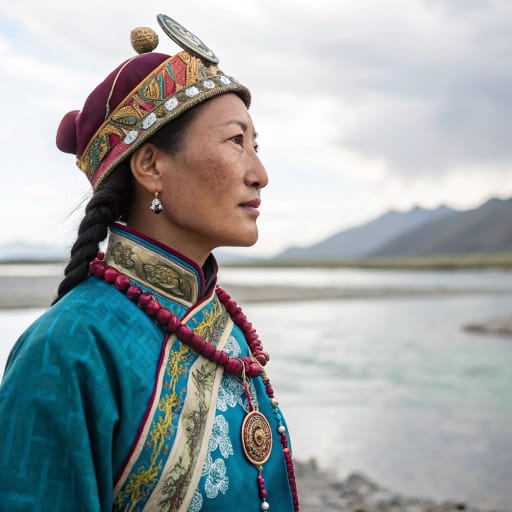 Monguor people (Tu) woman from Huzhu, Minhe and Datong areas, Qinghai (and parts of Gansu), China — related phenotype reference