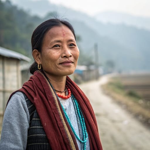 Moran woman from Upper Assam, India, chiefly Tinsukia and Dibrugarh districts, with smaller communities in neighboring Arunachal Pradesh