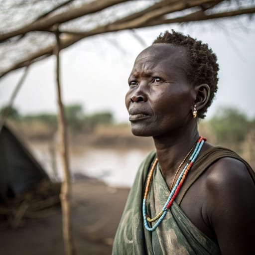 Moru woman from Mundri and Lui area of Western Equatoria, South Sudan, near the Yei River; displaced and diaspora communities in Juba, Uganda and beyond