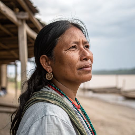 Mosetén woman from Andean foothills and adjoining Amazonian lowlands of Bolivia, along the Alto Beni and Quiquibey rivers in the departments of La Paz, Cochabamba and Beni
