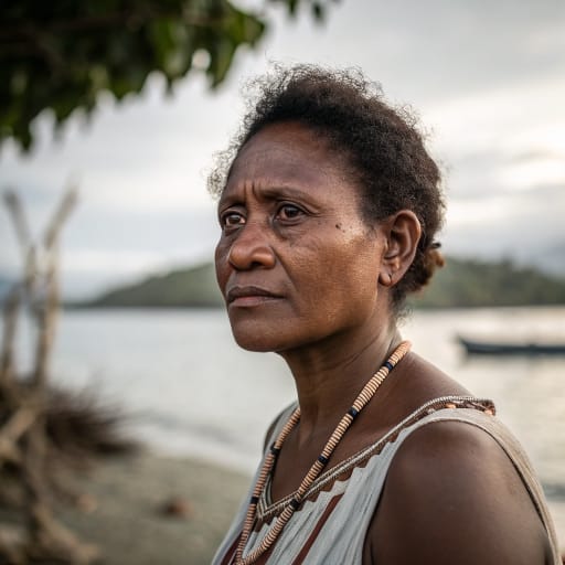Motu woman from Coastal villages in and around Port Moresby, in the National Capital District and Central Province of Papua New Guinea, including Hanuabada, Tatana, Vabukori, Pari, Porebada and Boera