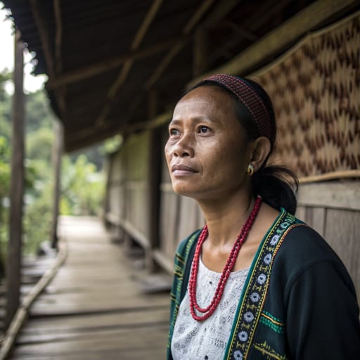 Mualang woman from The Belitang river area of Sekadau Regency and neighboring parts of Sintang Regency, West Kalimantan, Indonesia