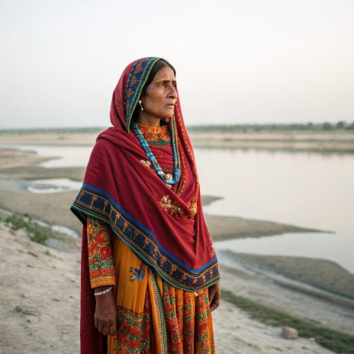 Mugheri woman from Northern Sindh, Pakistan, on the Indus plain