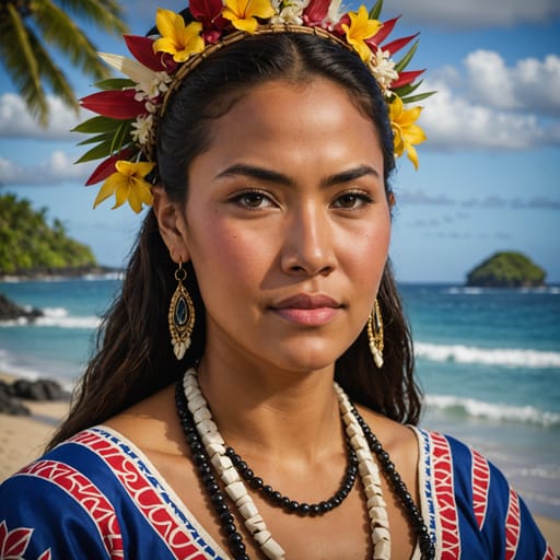 Hawaïens autochtones et insulaires du Pacifique : femme, tenue traditionnelle, autre référence 4, catalogue phénotypique Ethnic Erotic
