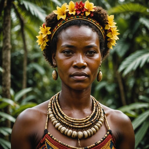 Ni-Vanuatu : femme originaire de Vanuatu, tenue traditionnelle, autre référence 2, catalogue phénotypique Ethnic Erotic