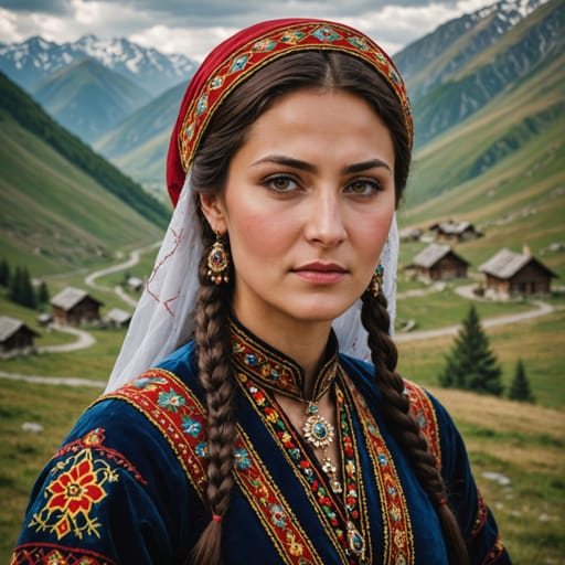Ossetian Georgia woman from South Ossetia and North Ossetia (Russia)