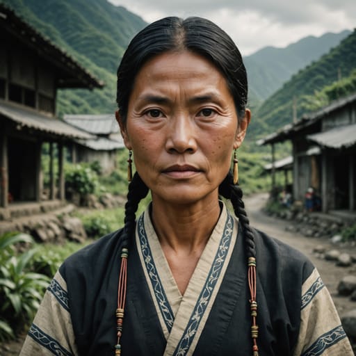 Puyuma woman from The Beinan river plain and neighboring hills of Taitung County, on the southeast coast of Taiwan