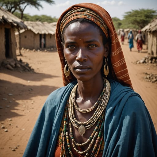 Rer Bare woman from Banks of the Shabelle River around Kelafo, Mustahil and Ferfer in the Shabelle Zone of Ethiopia's Somali Region, near the border with Somalia.
