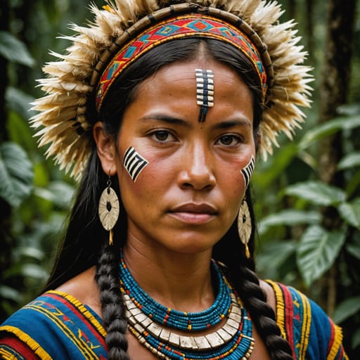 Shuar woman from Ecuador (southeastern Amazon)
