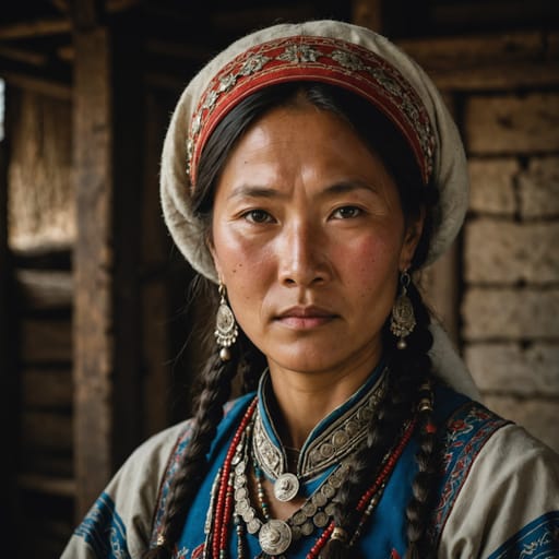 Telengit woman from Kosh-Agach and Ulagan districts, Altai Republic, Russia — related phenotype reference