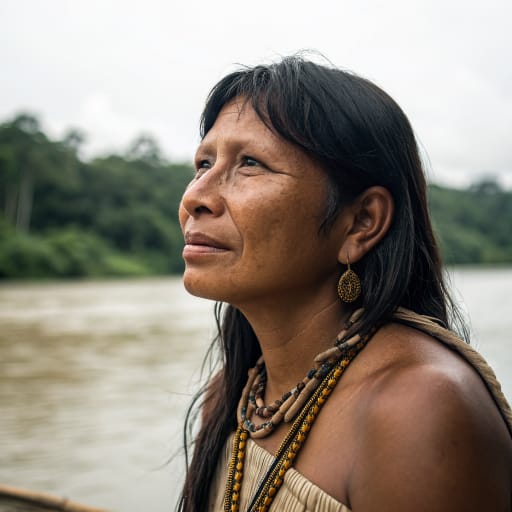 Ticuna woman from Upper Amazon tri-border of Brazil (Amazonas), Colombia (Amazonas), and Peru (Loreto), along the Solimoes / Amazon river, traditional dress, alternate reference 3, Ethnic Erotic phenotype catalog