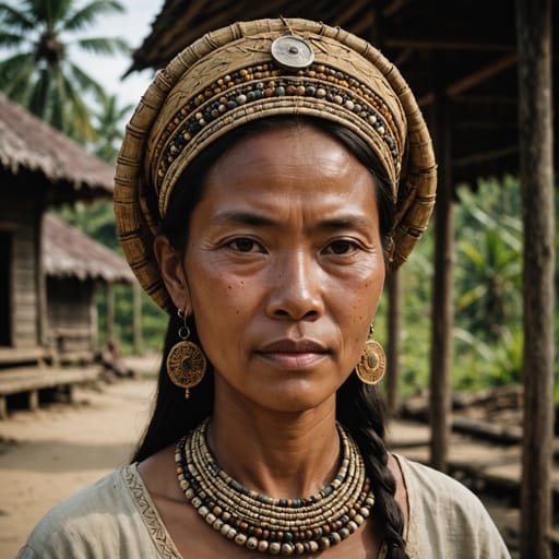 Tidung woman from Northeastern Borneo: North Kalimantan, Indonesia (Tarakan, Tana Tidung, Nunukan, Bulungan, Malinau) and eastern Sabah, Malaysia (Tawau and Sandakan areas)