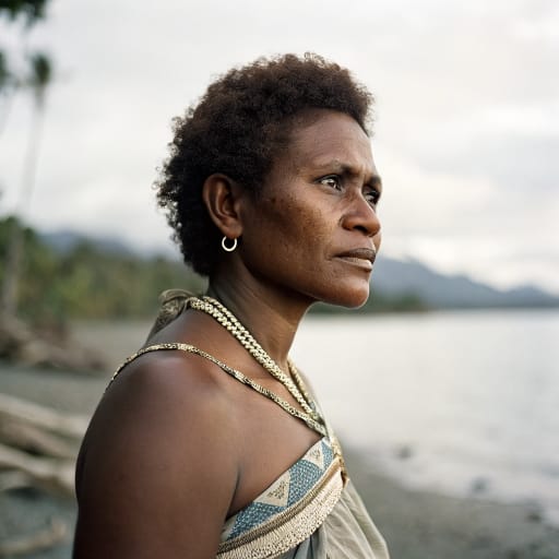 Tikopia woman from Tikopia Island, Temotu Province, Solomon Islands — Melanesia