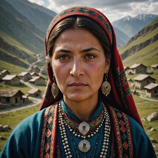 Tsakhur woman from Upper Samur valley, southern Dagestan (Russia) and Zaqatala-Qax districts (Azerbaijan)