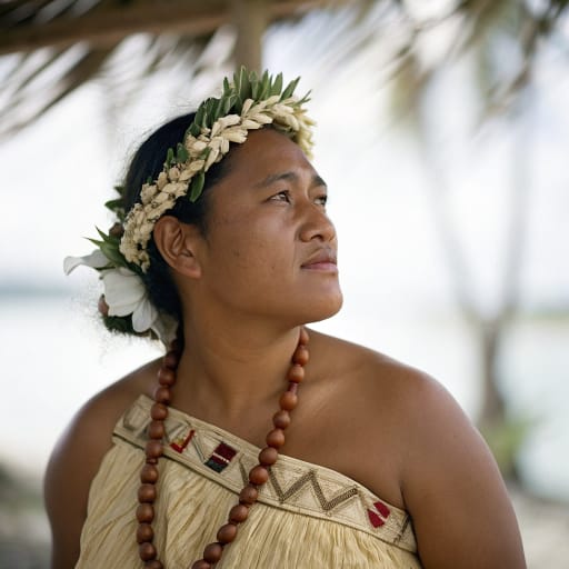 Tuvaluan woman from Tuvalu, traditional dress, alternate reference 3, Ethnic Erotic phenotype catalog